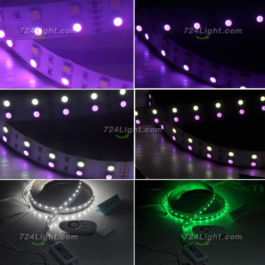 RGBW LED strip light Double 5050 RGB Color Changing White Color Flexible LED Light Strip DC24V (16.4ft )480LEDs