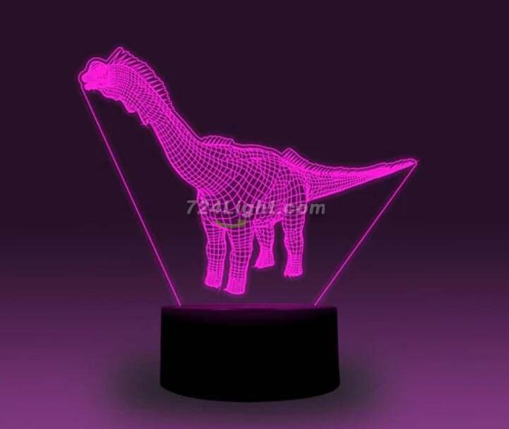 Animal Images 3D Illusion LED Night Light w/ 16 Colors Remote Touch Switch Adjustable Brightness for Kids Bedroom Decoration