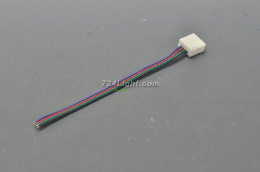 Waterproof LED RGB Strip 10mm 4Pin Connector For 3528/5050 Multicolor LED Strip Easy Connect Cord Clip