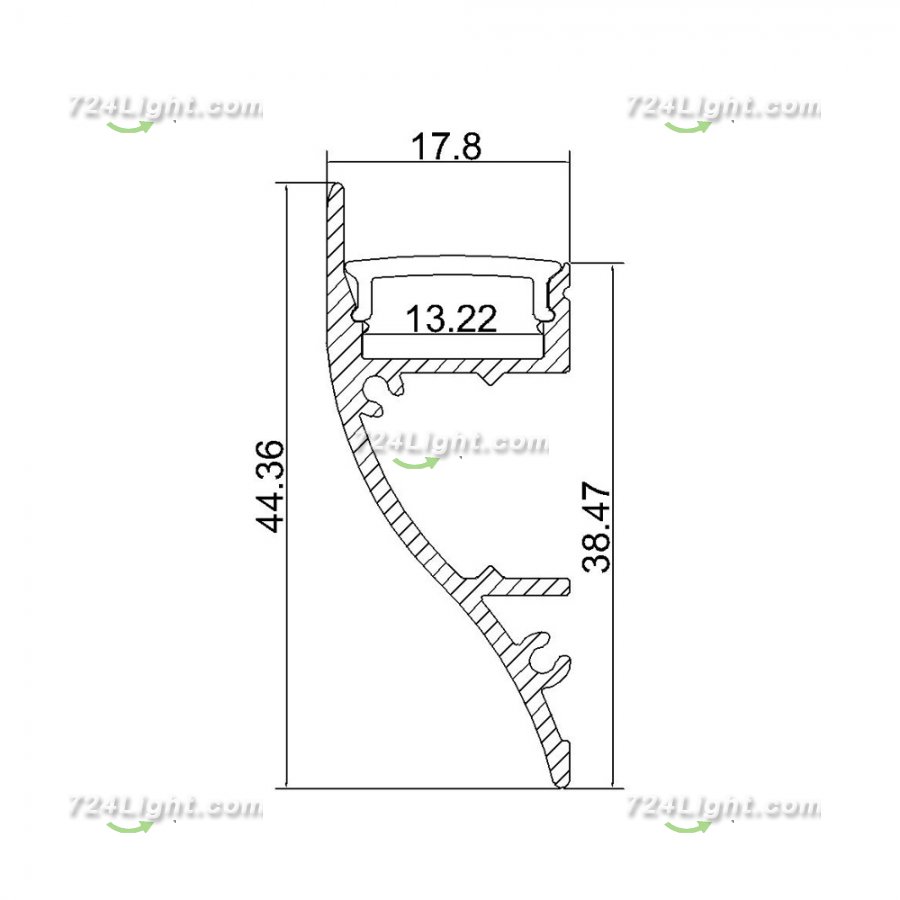 LED Aluminium Channel 1 Meter(39.4inch) Wall Light LED Channel For 2538 LED Strip Lights