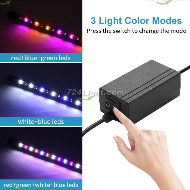 Aquarium LED Light Waterproof Fish Tank Light with Switching Colors Fish Tank Background Light Multi-Colored Tube Light for Decoration