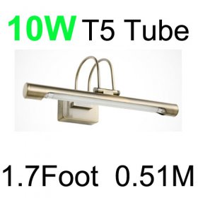 Retro Bronze 10W Led Bathroom Mirror Light 1.7Foot 0.51M T5 Tube Lights With 85-265V Waterproof Driver Mirror Front Lights