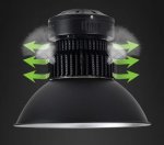 200W High Power Fin Heat Sink LED IP44 LED High Bay Light with Aluminum Reflector