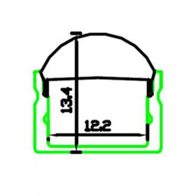 Lens Cover LED Aluminium Channel PB-AP-GL-004-RL 1 Meter(39.4inch) 13.7 mm(H) x 17.2 mm(W) For Max Recessed 12mm Strip Light LED Profile