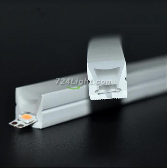 1M/5M/10M/20M Pack of T1010 LED Neon Light Housing Kit with End Caps and Mounting Clips, Flexible Neon Channel Fit for 6mm Wide LED Strip Lights