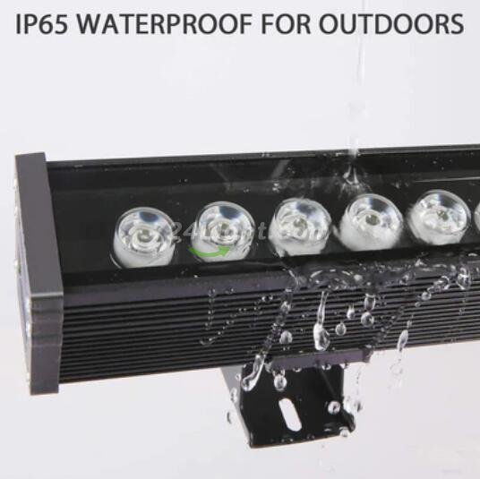 Linkable 5060 Linear LED RGB Wall Washer Lights with Remote Controller, 36W Waterproof Color Changing Wall Washer LED Light for Outdoor/Indoor Lighting Projects, Hotels, Building Wall Decorations