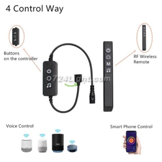 CROW Bluetooth RF Controller for RGB/RGBW LED Lights via Tuya work with Amazon Echo and Google Home