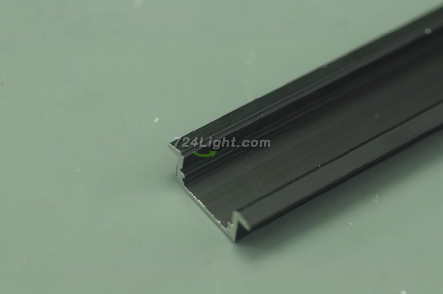 3 meter 118.1" Black LED Aluminium Super Slim 8mm Extrusion Recessed LED Aluminum Channel LED Profile With Flange