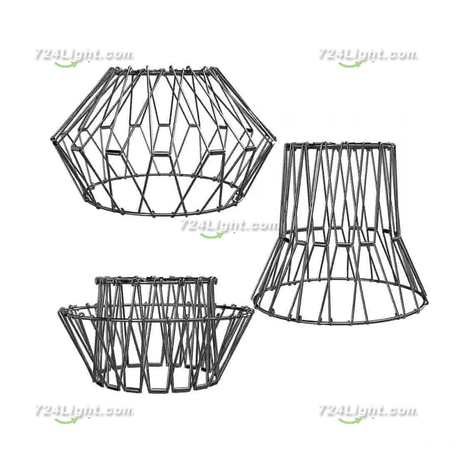 Vintage Metal Light Fixture, Adjustable Shape Metal Pendant Shade, 1 PCS Industrial Pendant Light Cage