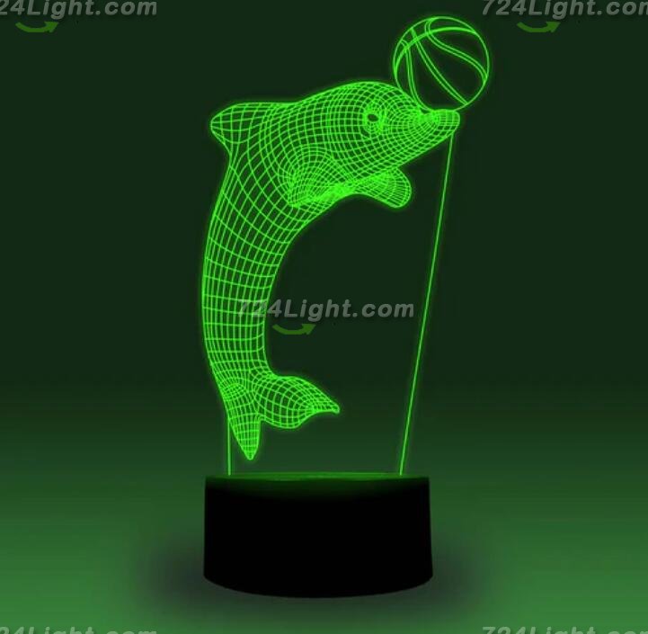 Animal Images 3D Illusion LED Night Light w/ 16 Colors Remote Touch Switch Adjustable Brightness for Kids Bedroom Decoration