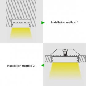 2 Pack H15050 Big Aluminum Extrusion Channel for Flush Mounting Linear Office Lighting System