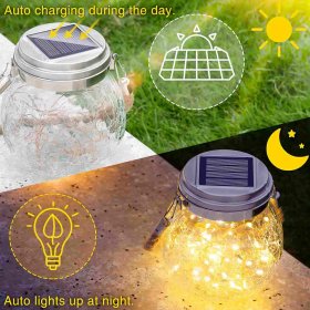 Solar Waterproof Outdoor Hanging Lights for Garden, Patio, Backyard, Pathway, Landscape Decor - 2 Pack