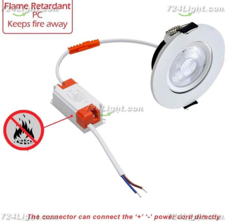 1inch Thick Low Profile LED Downlight 3W 2'' CRI80 Anti-glare Diffuser Ceiling Light