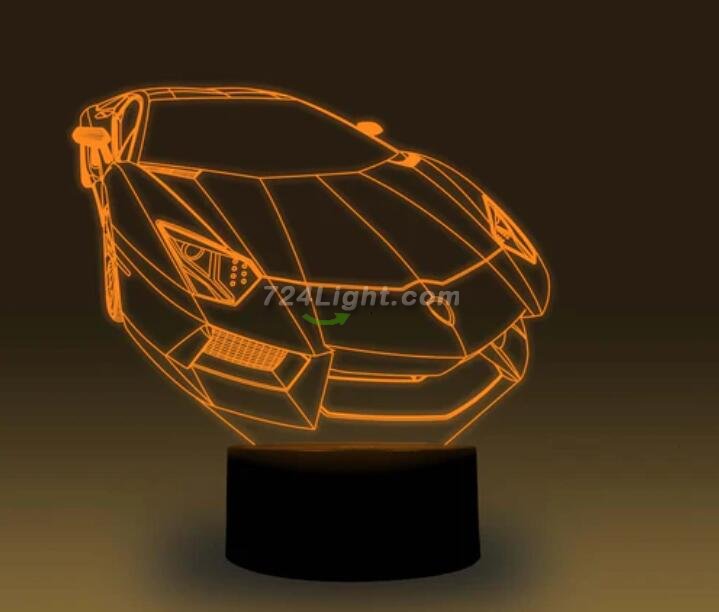 Transportation Images 3D Illusion LED Night Light w/ 16 Colors Remote Touch Switch Adjustable Brightness for Kids Bedroom Decoration