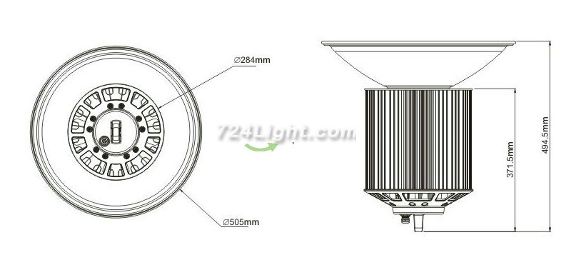 300W LED High Bay Light For Industrial Outdoor Lighting With Mean Well Power Supply