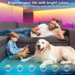 100Ft LED Strip Lights Music Sync Color Changing RGB LED Strip 44-Key Remote, Sensitive Built-in Mic, App Controlled LED Lights Rope Lights, 5050 RGB LED Light Strip(APP+Remote+Mic+3 Button Switch)