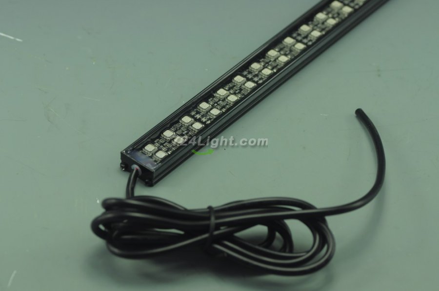 Black Double Row 0.5Meter 20inch 12V Superbright Waterproof 5050 RGB Color Changing LED Rigid Strip Bar 72LEDs