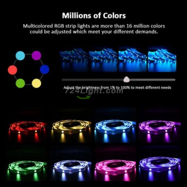 32.8FT (10Meters) with 300LEDs RGB Color Changing LED Strip Light WiFi APP Controlled Compatible with Alex Google Voice Controlled LED Strip Light Kit