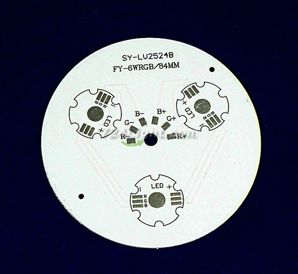 3x3W 9W RGB 6Pin LED High Power Aluminum Plate Diameter 84mm