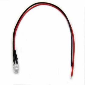 50pcs Pack 3mm LED Pre Wired light 3V/6V/12V/24V 20cm F5 Straw Hat Round Top Bulbs Light Lamp for DIY Car Boat Toys Party lighting Project