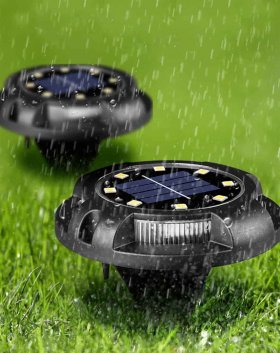 Solar Ground Lights, 12LED Solar Outdoor Lights Waterproof Disk Lights for Landscape Pathway Yard Path Lawn decoration (8 Pack)