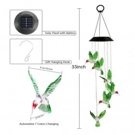 Solar Hummingbird Wind Chime Lights for Garden, Patio, Party, Yard, Window, Outdoor Decorations