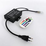 RGB LED Controller, 1500W Max High-Voltage WiFi Color Changing RGB Controller (Aluminum) with IR Remote and Music Time APP Control System for AC110-130V/ 200-240V LED Tape Rope Strip Lights