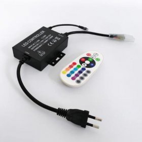 RGB LED Controller, 1500W Max High-Voltage WiFi Color Changing RGB Controller (Aluminum) with IR Remote and Music Time APP Control System for AC110-130V/ 200-240V LED Tape Rope Strip Lights