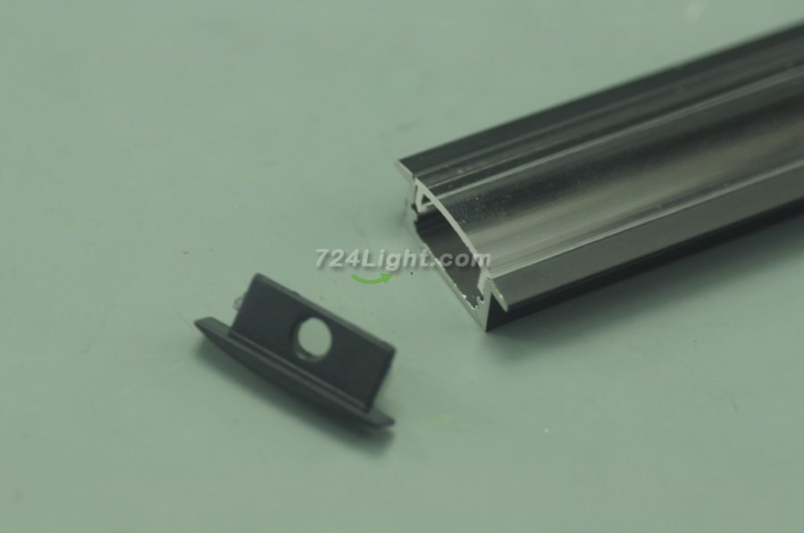2 meter 78.7\" Black LED Aluminium Super Slim 8mm Extrusion Recessed LED Aluminum Channel LED Profile With Flange