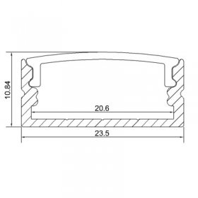 1.5 meter 59" LED U Double 5050 Strip Aluminium Channel PB-AP-GL-014 10 mm(H) x 20 mm(W) For Max Recessed 20mm Strip Light LED Profile ssed 10mm Strip Light LED Profile