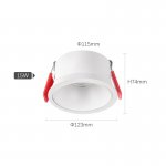 15W EMBEDDED ANTI-GLARE SPOTLIGHTLED CEILING LIGHT HOME LIVING ROOM WALL WASHER LIGHT COB NARROW EDGE DOWNLIGHT