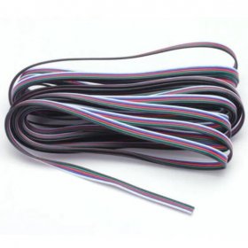 22Guage RGBW RGBWW LED Strip Extension Cable 5pin 5Color Stand Wire Bonded Flat Cable for SMD5050 RGBW RGBWW Color