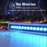 Linkable 5060 Linear LED RGB Wall Washer Lights with Remote Controller, 36W Waterproof Color Changing Wall Washer LED Light for Outdoor/Indoor Lighting Projects, Hotels, Building Wall Decorations