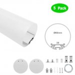 5 Pack D60 60mm Dia. Round Extruded Aluminum Channel for Pendant Linear Office Lighting System