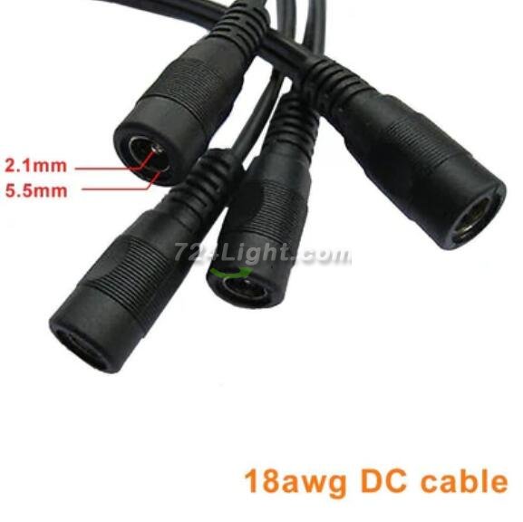 DC5.5x2.1mm Female to Female Power Cable Extension 18AWG Plug Cable Jumper Connector for LED Strip, IP Camera, Power Supply, AC DC Adapter