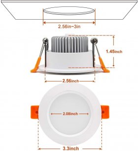 7W LED RECESSED LIGHTING DIMMABLE DOWNLIGHT, CRI80, LED CEILING LIGHT WITH LED DRIVER