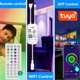 32.8FT (10Meters) with 300LEDs RGB Color Changing LED Strip Light WiFi APP Controlled Compatible with Alex Google Voice Controlled LED Strip Light Kit