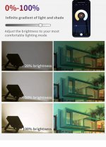 2 Pack 50W RGBCW Outdoor LED Floodlight WiFi Bluetooth RGBCW 2700K-6500K & 16 Million Colors, LED Landscape Lights, IP66 Waterproof