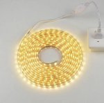 AC 110V 220V SMD5050 High Voltage Flat Strip Light 60 LEDs Per Meter 12mm Width with Wall Outlet Power Plug