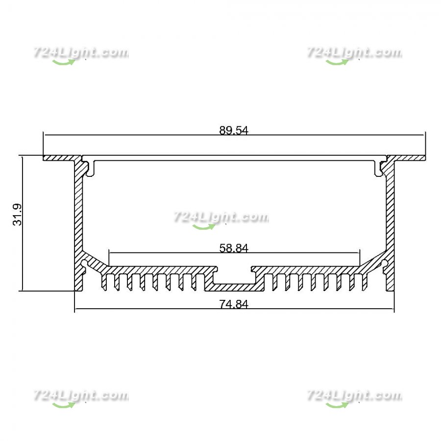 2.5 Meter 98.4â€œ Super Wide LED Profile for ceiling light Pendent strip Light Extrusion