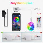 Led Lights for Bedroom, Lxyoug 65.6ft Ultra Long Smart Music Sync LED Strip Lights Bluetooth APP Control with 44 Keys Remote ,RGB Color Changing Led Lights for Room Christmas Party Home Decoration