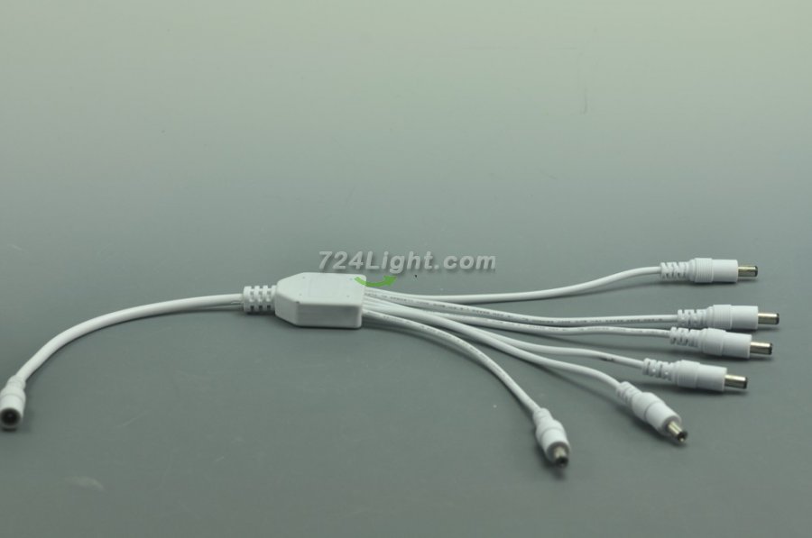 Compact Power Supply to Splitter White Cable LED Light Power Splitter DC 1 to 2 3 4 5 6 Adapter