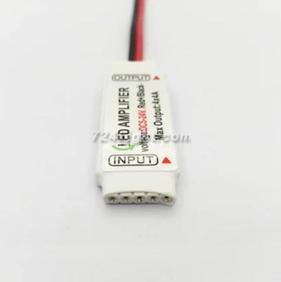 Mini RGBW Amplifier 4 Channel for 12V or 24V RGBW / RGBWW Color LED Flexible Strip Lights