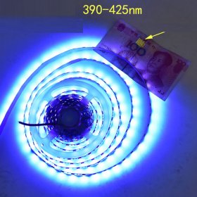 5050 LOW VOLLTAGE BARE BOARD WATERPROOF CASING LED SOFT LIGHT WITH UV PURPLE LIGHT 395nm COPPER BRACKET MONER DETECTION AND MOSQUITO KILLING LIGHT STRIP