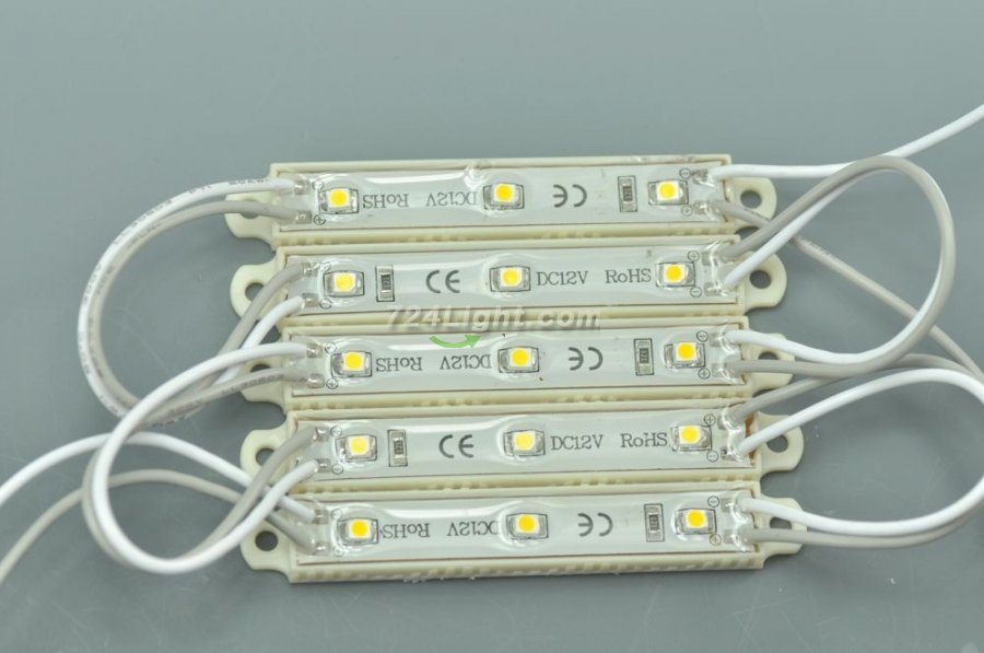3528 SMD LED Modules 3528 3 LED Modules 66x12x5MM 12V 0.5W Waterproof IP65 Modules