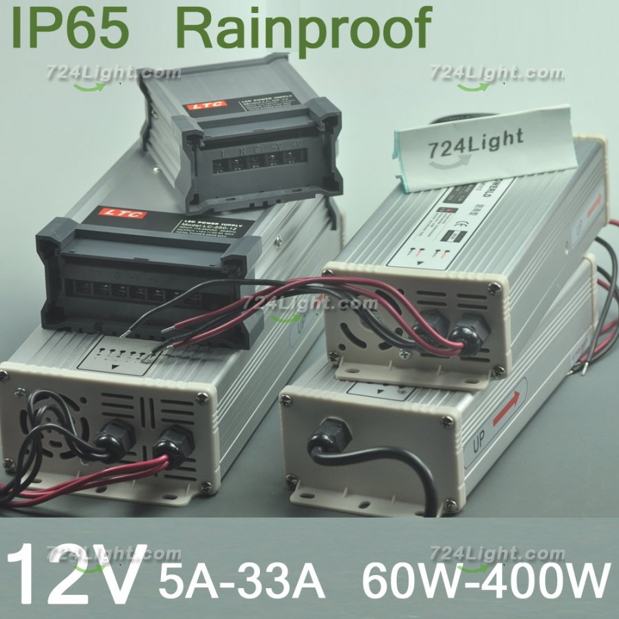 12V LED Power Supply 60W 100W 150W 250W 350W 400W LED Power Supplies Rain-proof AC 175 - 240V For LED Strips LED Light - Click Image to Close