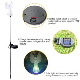 Solar Angel Lights, 2 Pack Outdoor Solar Garden Lights, IP65 Waterproof Color Changing for Cemetery Grave Garden Yard Lawn Decoration