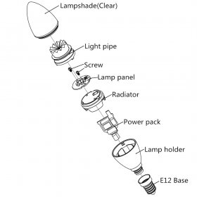 Free Shiping 4pcs * UL LED Candle Light UL CUL Approved 3.5 Watt 300 Lumen LED Candle Light Bulb Dimmable 2700K Warm White Color in E12 Edison Screw Base, 40 Watt Incandescent Lamp Equivalent