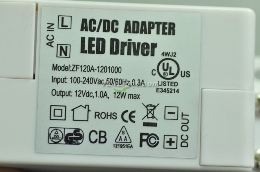 12 Watt LED Power Supply 12V 1A LED Power Supplies UL Certification For LED Strips LED Light