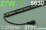 Black 1.2Meter Double Row Waterproof LED Strip Bar 48inch 5630 Rigid LED Strip 12V With DC connector 168LEDs/M